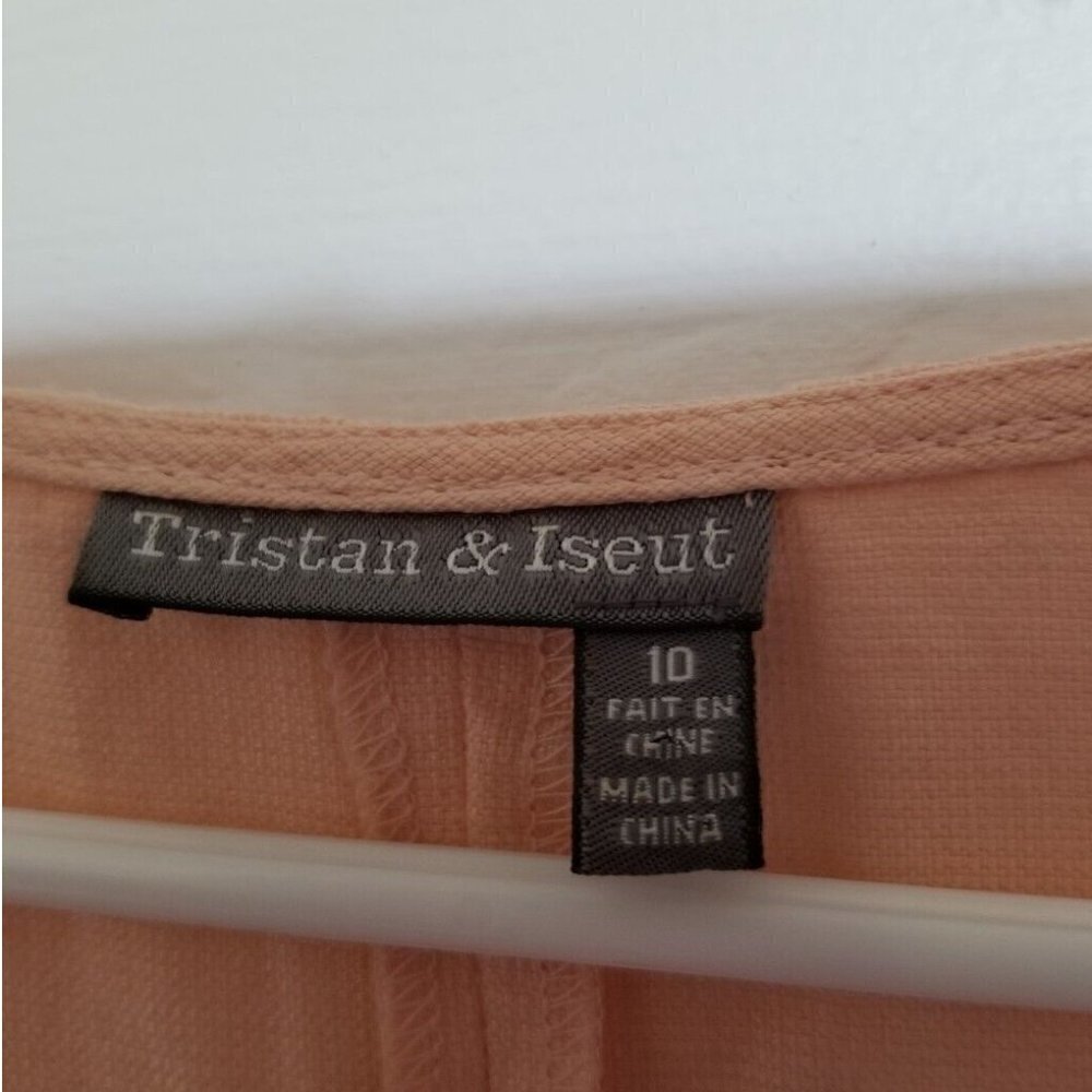Tristan & Iseut Linen Blend Dress Peach Sz 10 - Picture 5 of 8